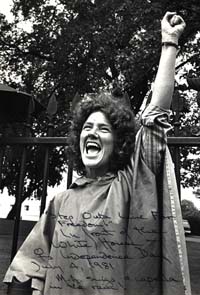 "Margie Adam Outside White House, 1981"