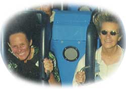 Kerry Lobel and Margie Adam  rocketing at Disney land